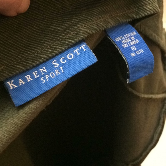 Textured corduroy skirt, olive green - Picture 4 of 7